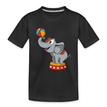 Circus Elephant - Kids' Premium Organic T-Shirt - black - Front