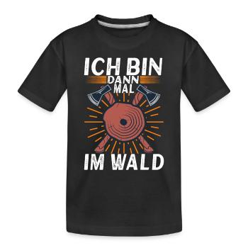 Holzfäller Förster - Kinder Premium Bio T-Shirt - Schwarz - Vorne