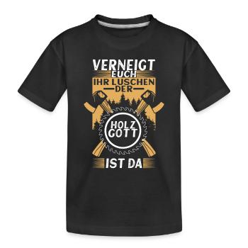 Holzfäller Förster - Kinder Premium Bio T-Shirt - Schwarz - Vorne