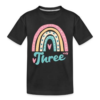 Children's birthday 3 years old third birthday - Kids' Premium Organic T-Shirt - black - Front