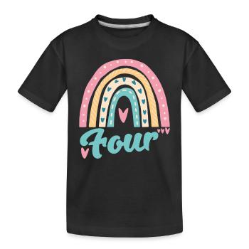 Anniversaire des enfants 4 ans Quatrième anniversaire - T-shirt bio Premium Enfant - noir - Devant