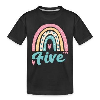 Children's birthday 5 years old fifth birthday - Kids' Premium Organic T-Shirt - black - Front