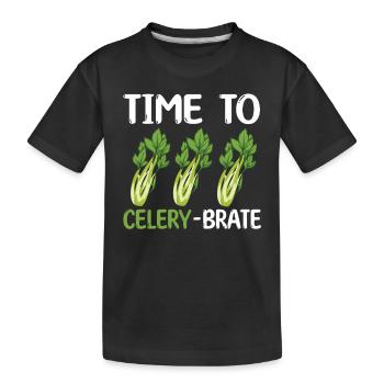 Celery Gift - Kids' Premium Organic T-Shirt - black - Front