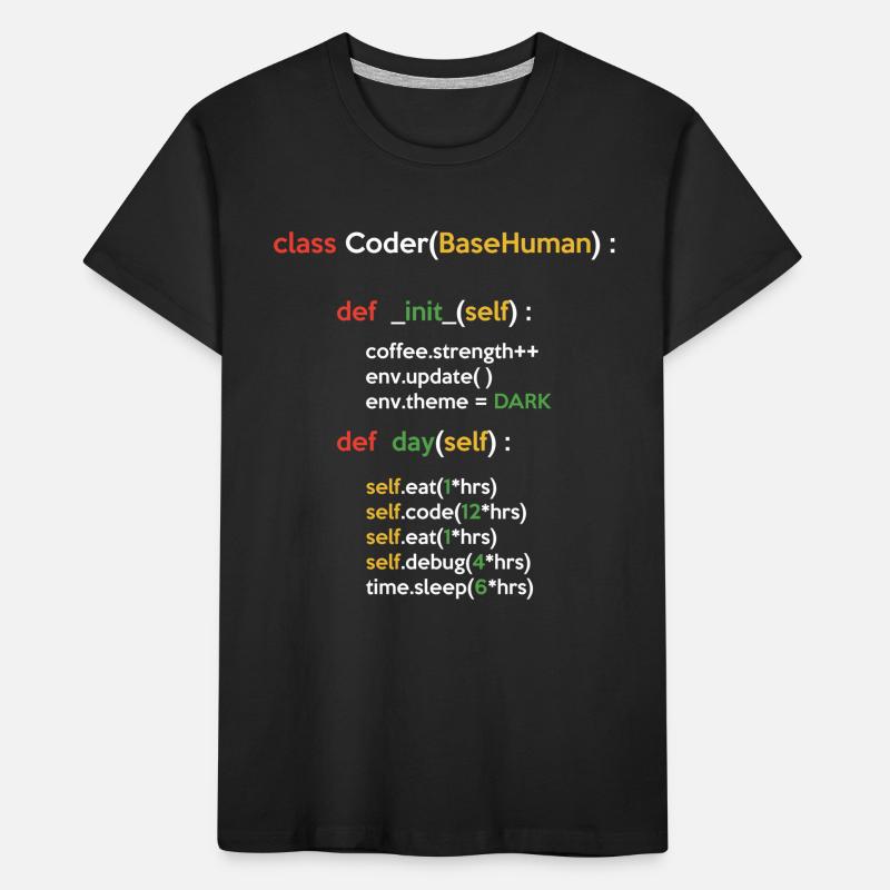 Class Coder Base Human Programming Coder Computer Kinder Premium Bio T-Shirt