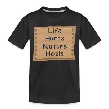 Natur Heilt Natur Message - Kinder Premium Bio T-Shirt - Schwarz - Vorne
