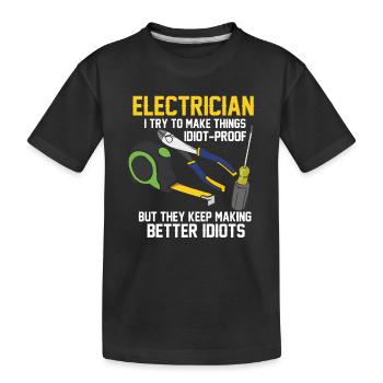 Électricien Électriciens Électricien Papa Disant - T-shirt bio Premium Enfant - noir - Devant