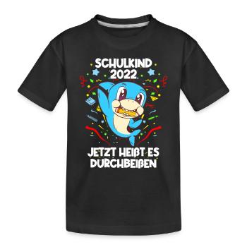 School Enrollment 2022 Hai Schoolchild School Introduction - Kids' Premium Organic T-Shirt - black - Front