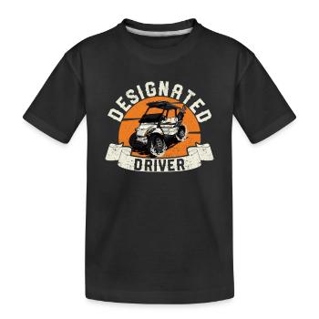 Fun Golf Cart Golfers Driving Car Golfer - Kids' Premium Organic T-Shirt - black - Front