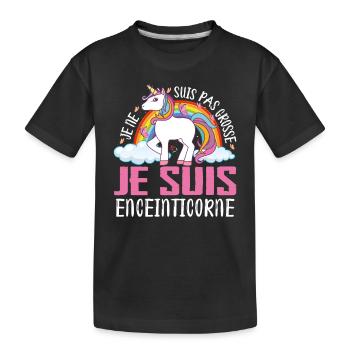 Je Ne Suis Pas Grosse Je Suis Enceinticorne - T-shirt bio Premium Enfant - noir - Devant