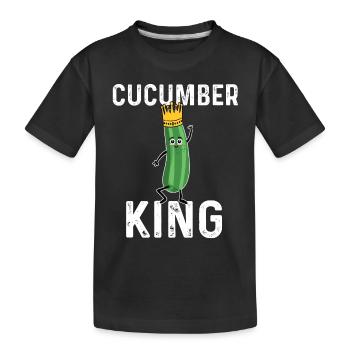 Cucumber King - Kids' Premium Organic T-Shirt - black - Front