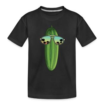 Gurke - Kinder Premium Bio T-Shirt - Schwarz - Vorne