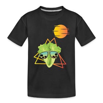 Chemise rétro laitue - T-shirt bio Premium Enfant - noir - Devant