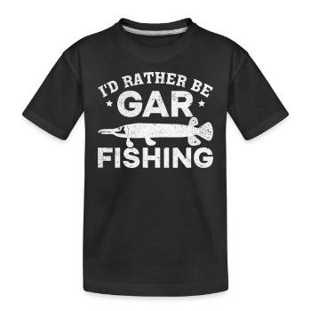 Lustige Hornhechte Garfishing Ich würde lieber Gar - Kinder Premium Bio T-Shirt - Schwarz - Vorne