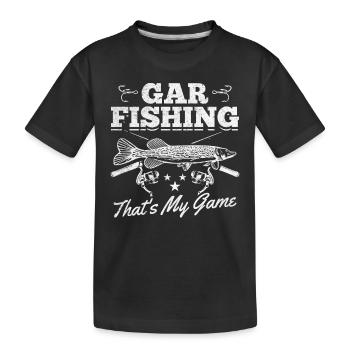 Gar Fishing Ceci est mon jeu de pêche à l'orphie - T-shirt bio Premium Enfant - noir - Devant