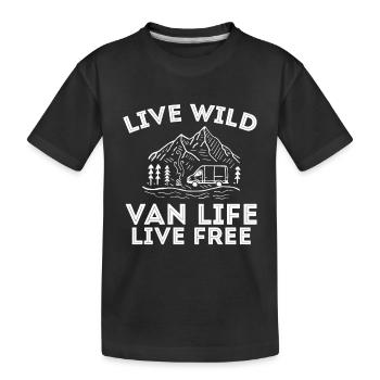 Van Life - Kids' Premium Organic T-Shirt - black - Front