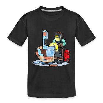 Schweißen Metall Mittelfingerschweisser - Kinder Premium Bio T-Shirt - Schwarz - Vorne