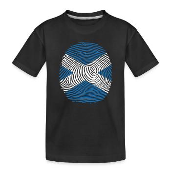 scotland country flag finger print - Kids' Premium Organic T-Shirt - black - Front