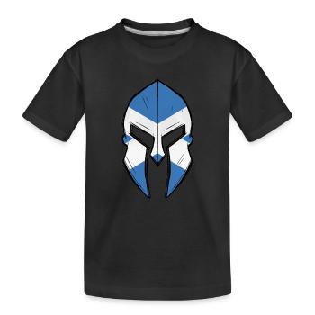 Scotland flag in Spartan warrior Helmet - Kinder Premium Bio T-Shirt - Schwarz - Vorne
