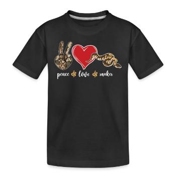 Serpent Serpent Paix Amour Serpents - T-shirt bio Premium Enfant - noir - Devant