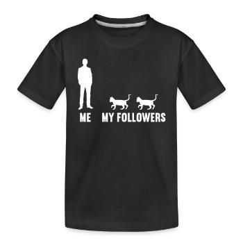 Moi et mes followers chat chatte chat chaton chats - T-shirt bio Premium Enfant - noir - Devant
