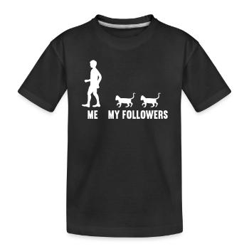 Moi et mes followers chat chatte chat chaton chats - T-shirt bio Premium Enfant - noir - Devant