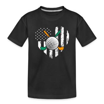 Golfeur irlando-américain St. Paddy - T-shirt bio Premium Enfant - noir - Devant