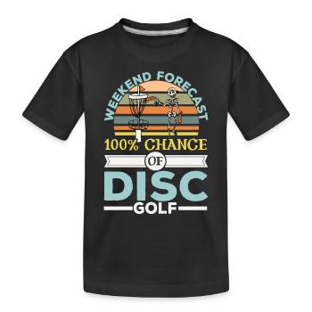 100% de chance de disc golf Frolf lanceur récréatif - T-shirt bio Premium Enfant - noir - Devant