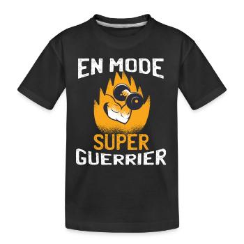 En mode super guerrier - T-shirt bio Premium Enfant - noir - Devant