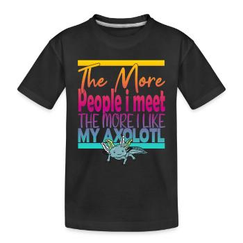 Plus de gens que je rencontre Axolotl - T-shirt bio Premium Enfant - noir - Devant