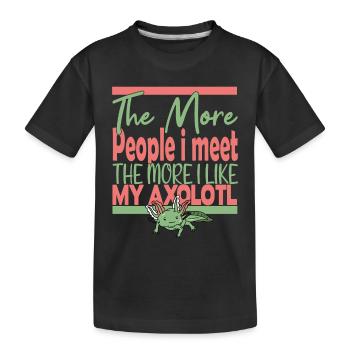 Plus de gens que je rencontre Axolotl - T-shirt bio Premium Enfant - noir - Devant