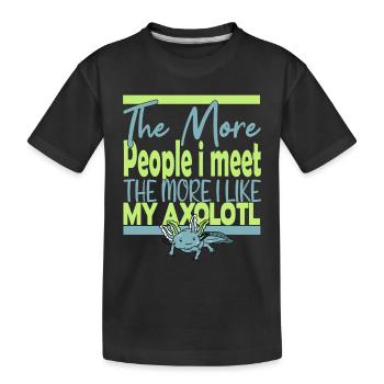 Plus de gens que je rencontre Axolotl - T-shirt bio Premium Enfant - noir - Devant