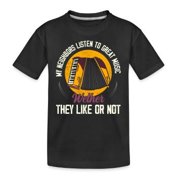 Mes voisins écoutent de la bonne musique Polka Accordio - T-shirt bio Premium Enfant - noir - Devant