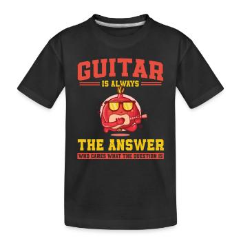 Zwiebel Gitarre - Kinder Premium Bio T-Shirt - Schwarz - Vorne