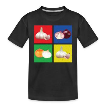Oignon et ail - T-shirt bio Premium Enfant - noir - Devant