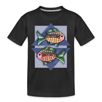 Fishes - Kids' Premium Organic T-Shirt - black - Front