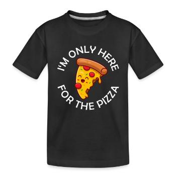 Je ne suis là que pour la pizza Drôle de pizza - T-shirt bio Premium Enfant - noir - Devant