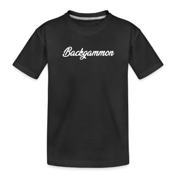 BACKGAMMON TEXTE CURSIF NOUVEAUTÉ HOBBY - T-shirt bio Premium Enfant - noir - Devant