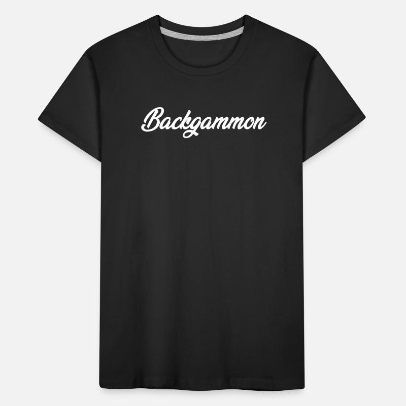 BACKGAMMON CURSIVE TEXT NOVELTY HOBBY Kids' Premium Organic T-Shirt