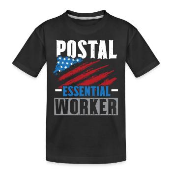 Ich bin Postangestellter Briefträger Postbote Beru - Kinder Premium Bio T-Shirt - Schwarz - Vorne