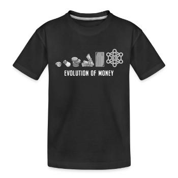 DeFi Decentralized Finance Evolution Of Money BTC - Kinder Premium Bio T-Shirt - Schwarz - Vorne