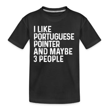 J’aime le pointeur portugais et peut-être le chien de 3 personnes - T-shirt bio Premium Enfant - noir - Devant