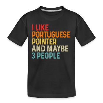 J’aime le pointeur portugais et peut-être le chien de 3 personnes - T-shirt bio Premium Enfant - noir - Devant
