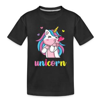 Licorne Douce Licorne - T-shirt bio Premium Enfant - noir - Devant