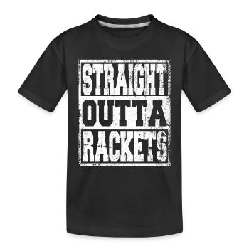 Racket's saying funny - Kids' Premium Organic T-Shirt - black - Front