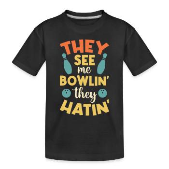 Rollin avec mes Homies - Bowling Alley Sport Bowler - T-shirt bio Premium Enfant - noir - Devant