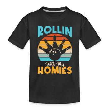 Je ne suis pas toujours grincheux Parfois je joue au bowling - Spor - T-shirt bio Premium Enfant - noir - Devant