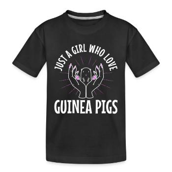 Just A Girl Who Love Guinea Pigs - Kids' Premium Organic T-Shirt - black - Front
