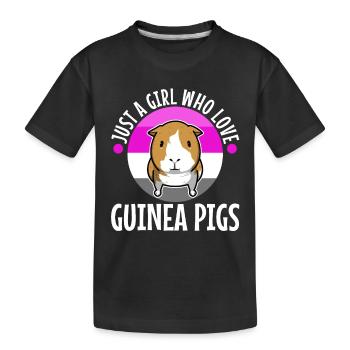 Juste une fille qui aime les cochons d’Inde - T-shirt bio Premium Enfant - noir - Devant