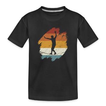 Slackline rétro vintage - T-shirt bio Premium Enfant - noir - Devant