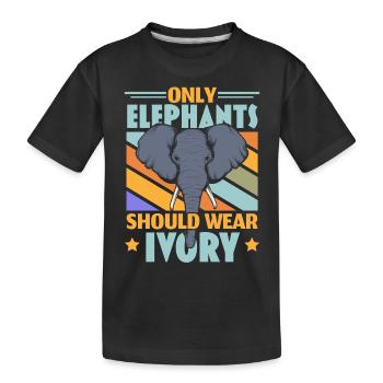 Nur Elefanten sollten Elfenbein tragen Wildlife An - Kinder Premium Bio T-Shirt - Schwarz - Vorne